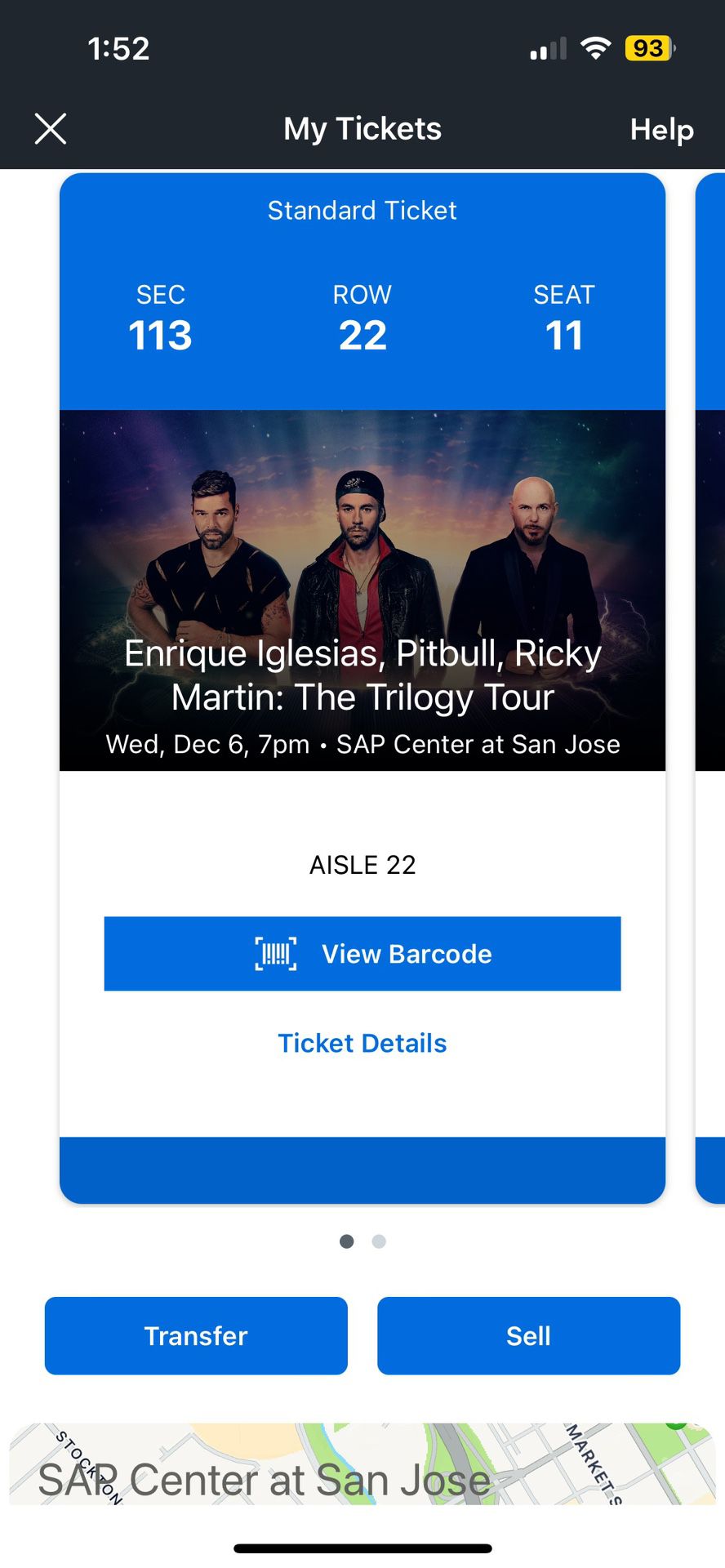12/06 Wed. The Trilogy Tour: Pitbull, Ricky Martin, Enrique Iglesias SAP center