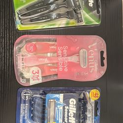 Gillette Mach3, Venus, and Sensor3 Disposable Razor Bundle