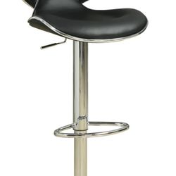 Bar stools Adjustable — Black/White /Chrome Set Of 2 