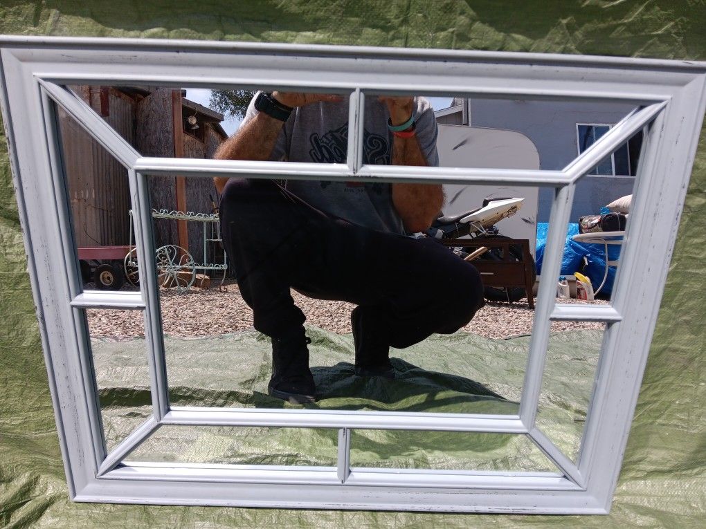 Rectangular UPVC Partition Window Frame Mirror