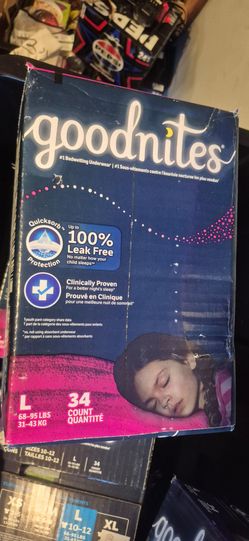 New box of goodnites pull  up  underwear  size  large