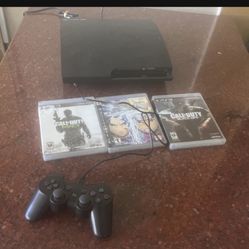 PS3 Slim 160 Gig W Control And Games 