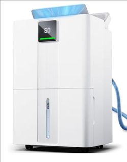 6000 Sq.Ft Dehumidifier,Max 100 Pint/Day Large Dehumidifier for Basement & Home with Drain Hose,Smart Humidity Control,24H Timer & Child Lock,3-Color 