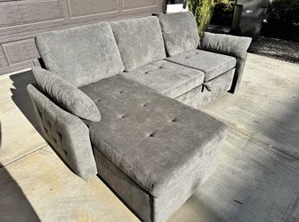 *Free Delivery* Gray Sectional Sleeper Couch Sofa