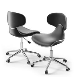 2x Rolling Spa Stools Salon Chair Adjustable Swivel Back Support Bar Stool!! 🌟😍