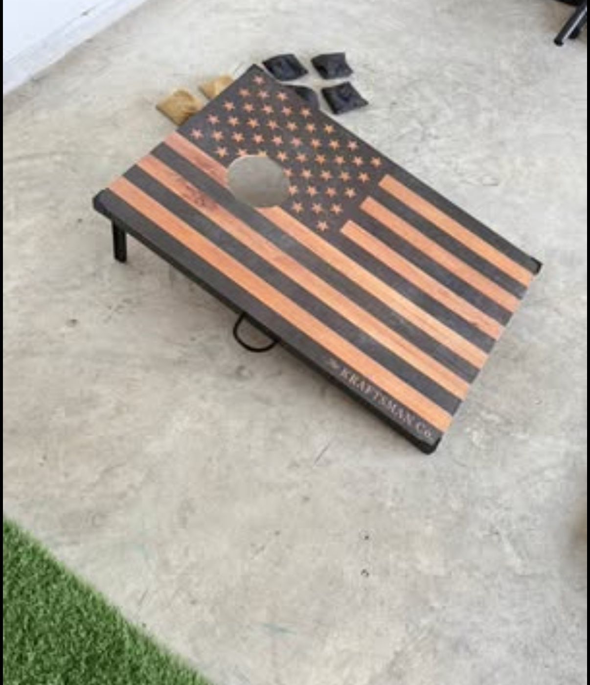 American Flag Cornhole Set by The Kraftsman Co. – With Bags