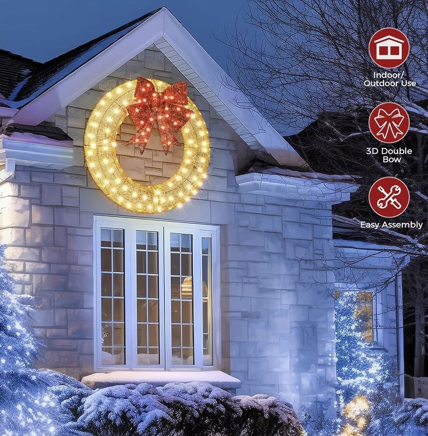Pre Lit Outdoor Wreath 