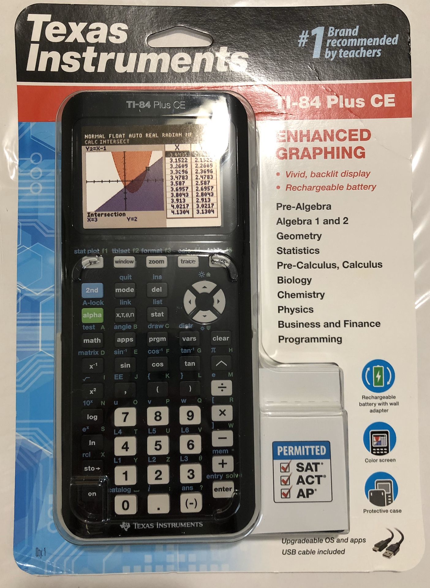 BRAND NEW! Texas Instruments TI-84 Plus CE Graphing Calculator, Black