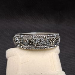 Brighton Rinestone Hermatite Encrusted Chunky Hinged Bracelet