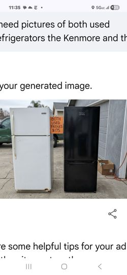 First person to show up tomorrow morning with $175 gets the refrigerators