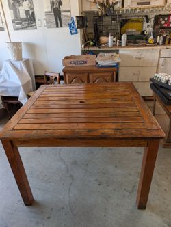 Wooden Patio Table - 42" x 42" x 26" with Umbrella Hole