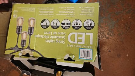 LED Outdoor String Lights 48feet