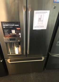 GE French door refrigerator with coffee maker