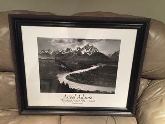 Ansel Adams the mural project flat river bend wall art black and white photography