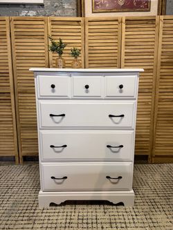 White Painted Solid Wood Dresser
