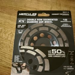 Hercules 4.5" Double Row Segmented Diamond Cup Wheel