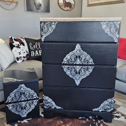 Beautiful Vintage Dresser Boho Style And Night Stand