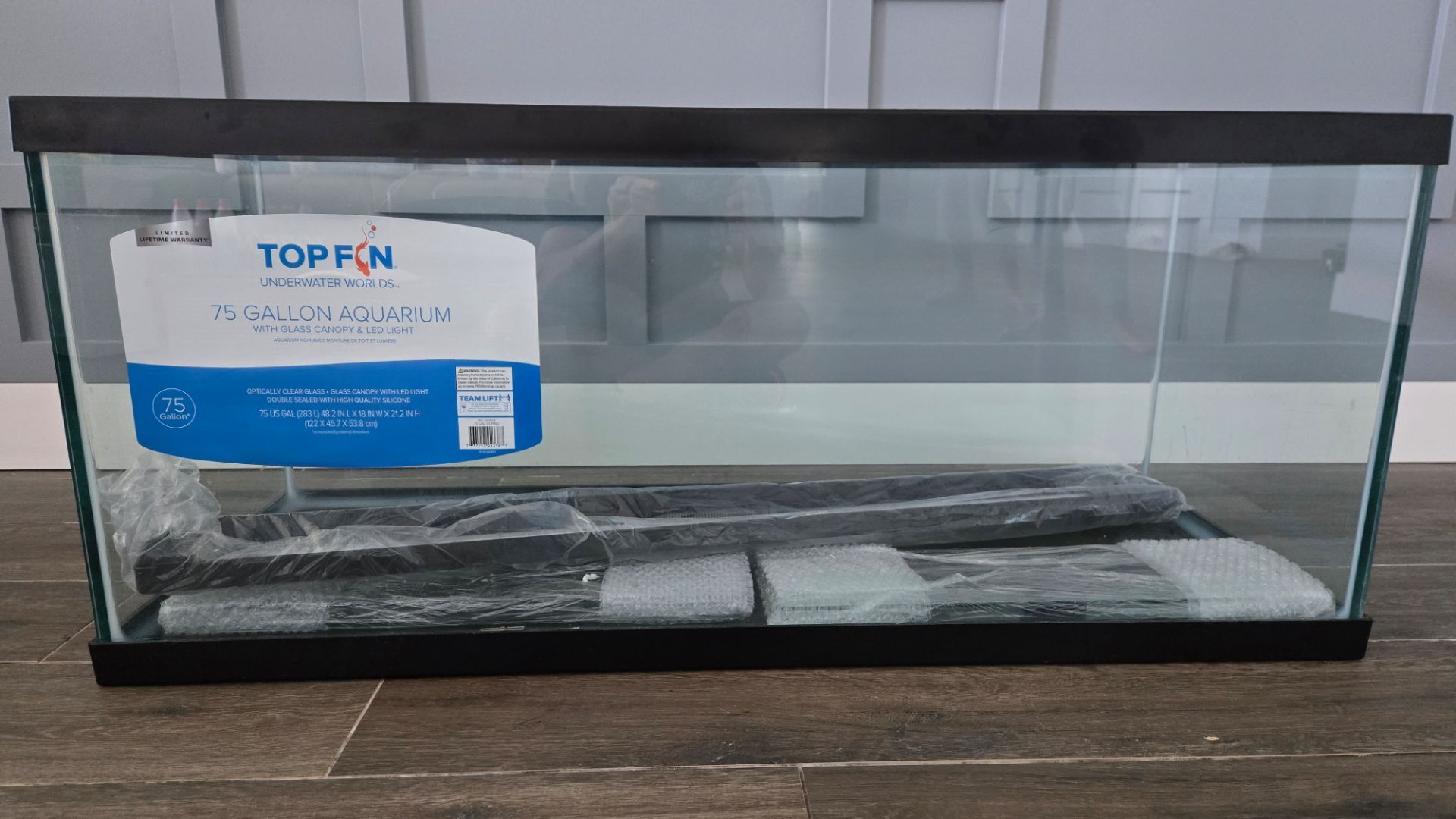 BRAND NEW 75 Gallon Fish Tank Aquarium w/ Lid and LED lights