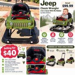 Jeep Classic Wrangler 3-in-1 Baby Walker and more
