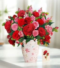 Grande Blooming Roses Pop-Up Flower Bouquet 21"