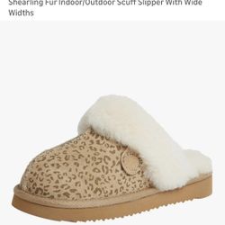 Real Fur Women’s Indoor/outdoor Slipper, Size 7 Or 8 Only, New