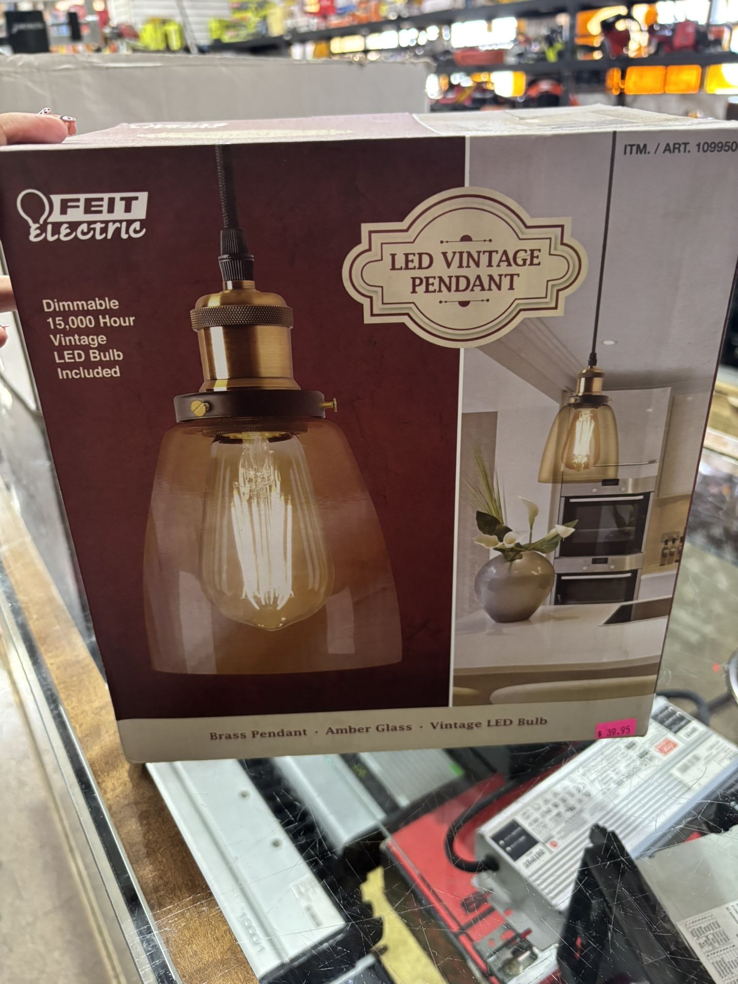 LED Vintage Pendant Dimmable 15,000 Hour Vintage LED Bulb included