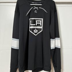 Official Adidas Los Angeles Kings Black Platinum Long Sleeve Jersey T-Shirt Size XXL