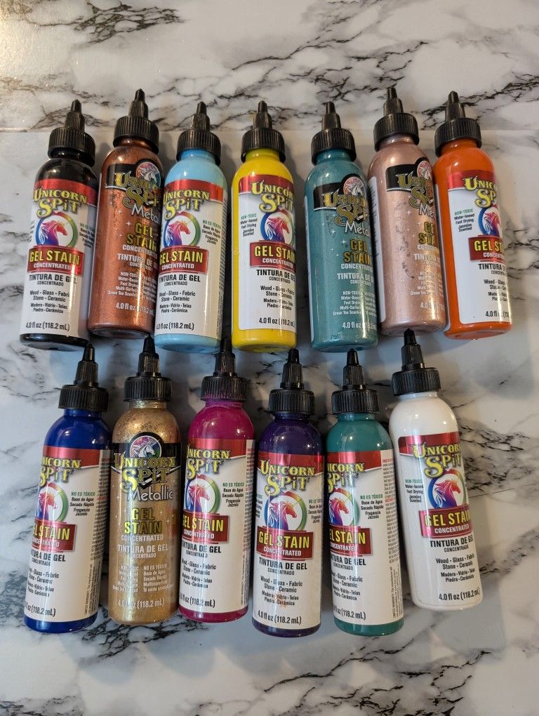 Brand New Unicorn SPiT Gel Stain & Glaze in One - 13 - 4oz Bottles