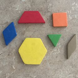 75 shape large magnetic pieces - 6 different shapes-student, teacher, classroom