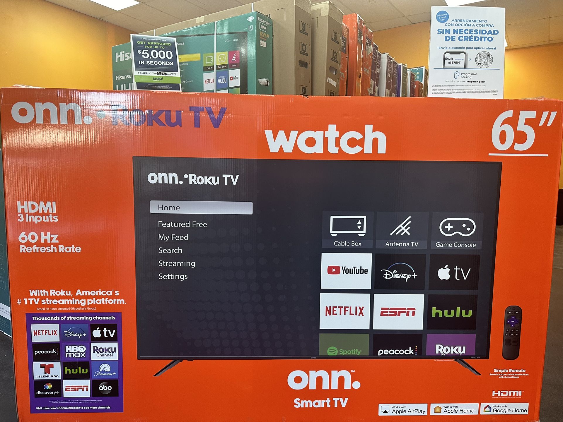 65”ONN ROKU SMART TV