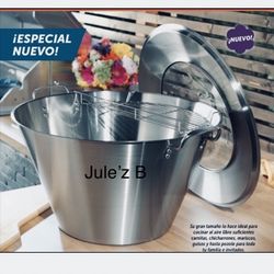 Cazo De 50 Qts De Acero Inoxidable Nuevo En Su Caja 