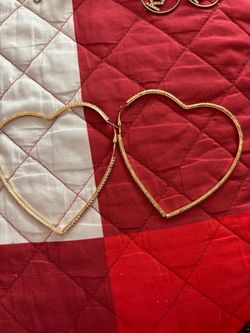 Large Gold Heart Hoop Earrings