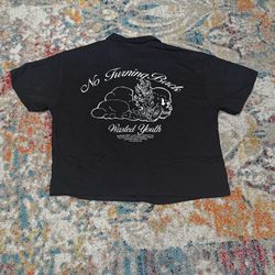 PacSun Wasted Youth Embroidered Camp Collar Shirt