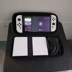 Nintendo Switch OLED White with Case and Dock