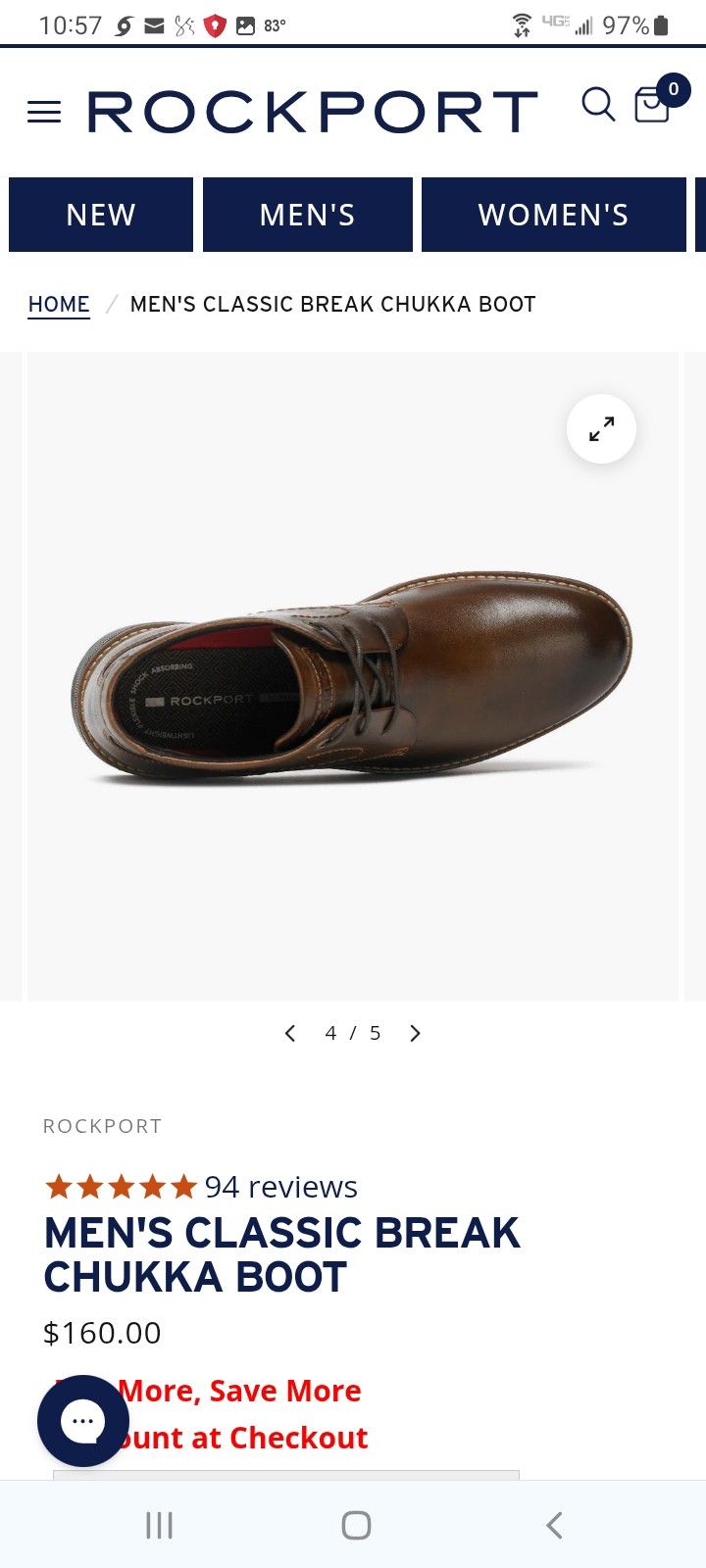 ROCKPORT Chukka BOOTS Size 11.5
