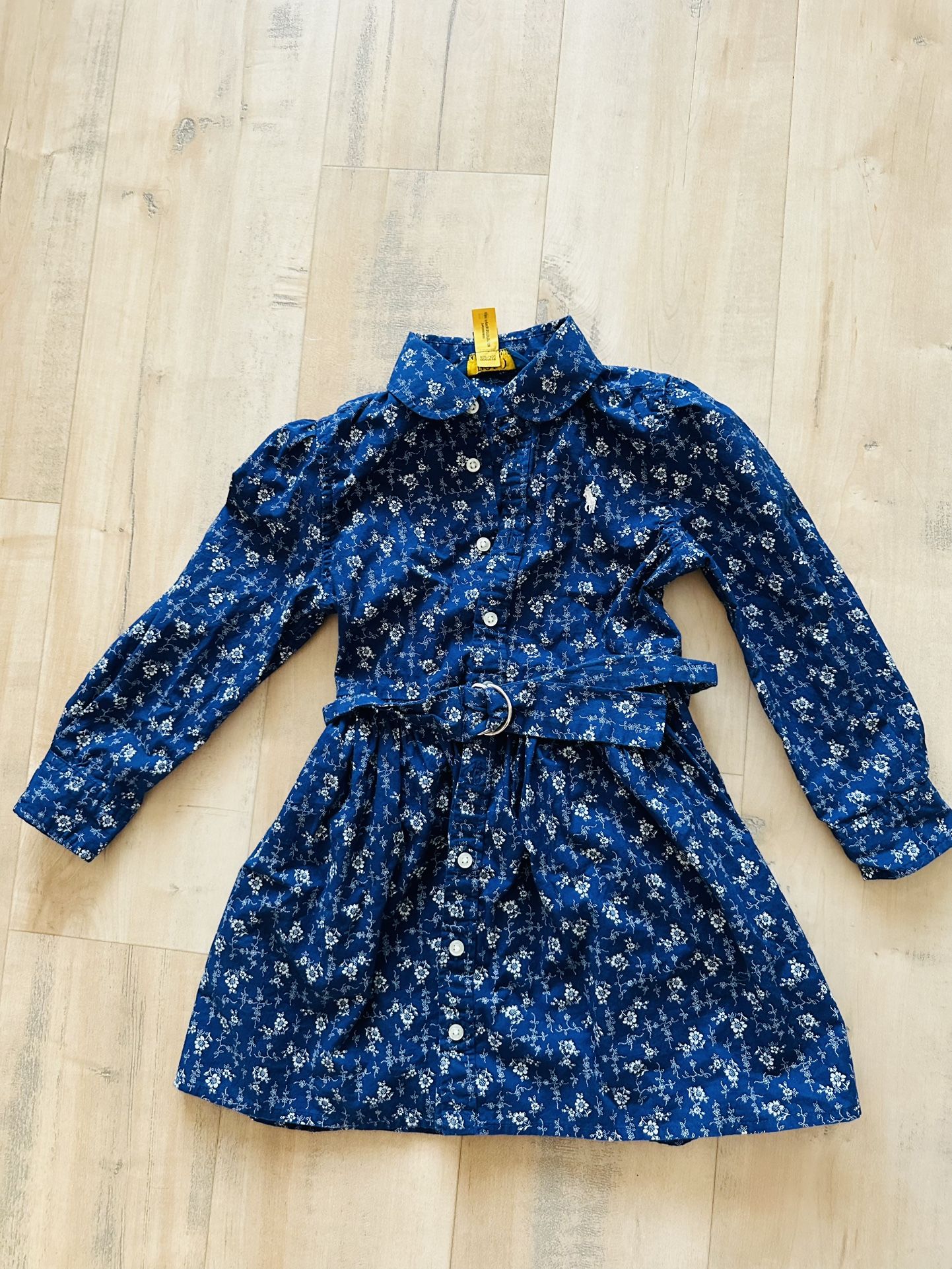 Polo Ralph Lauren Baby Girls Floral Belted Shirtdress Size 3T