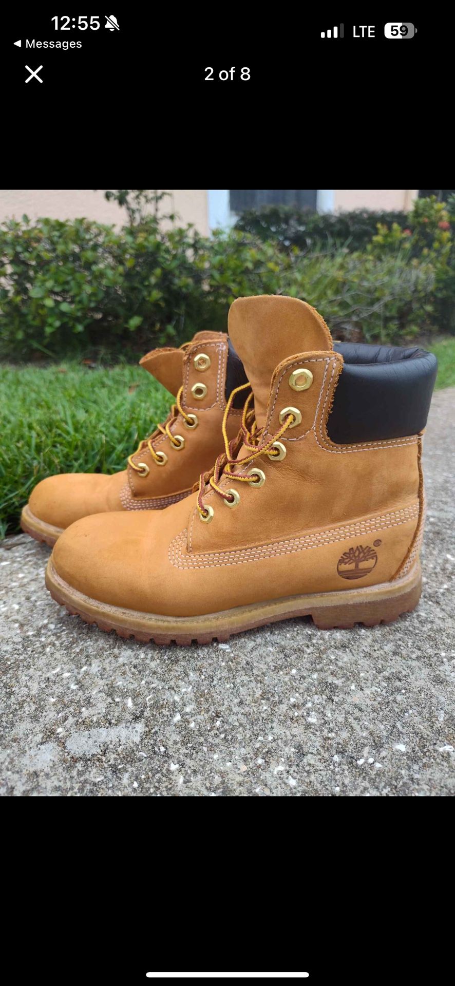 Timberland Boot 10361 Premium Leather 6 Inch Women's Size 6 Waterproof Wheat