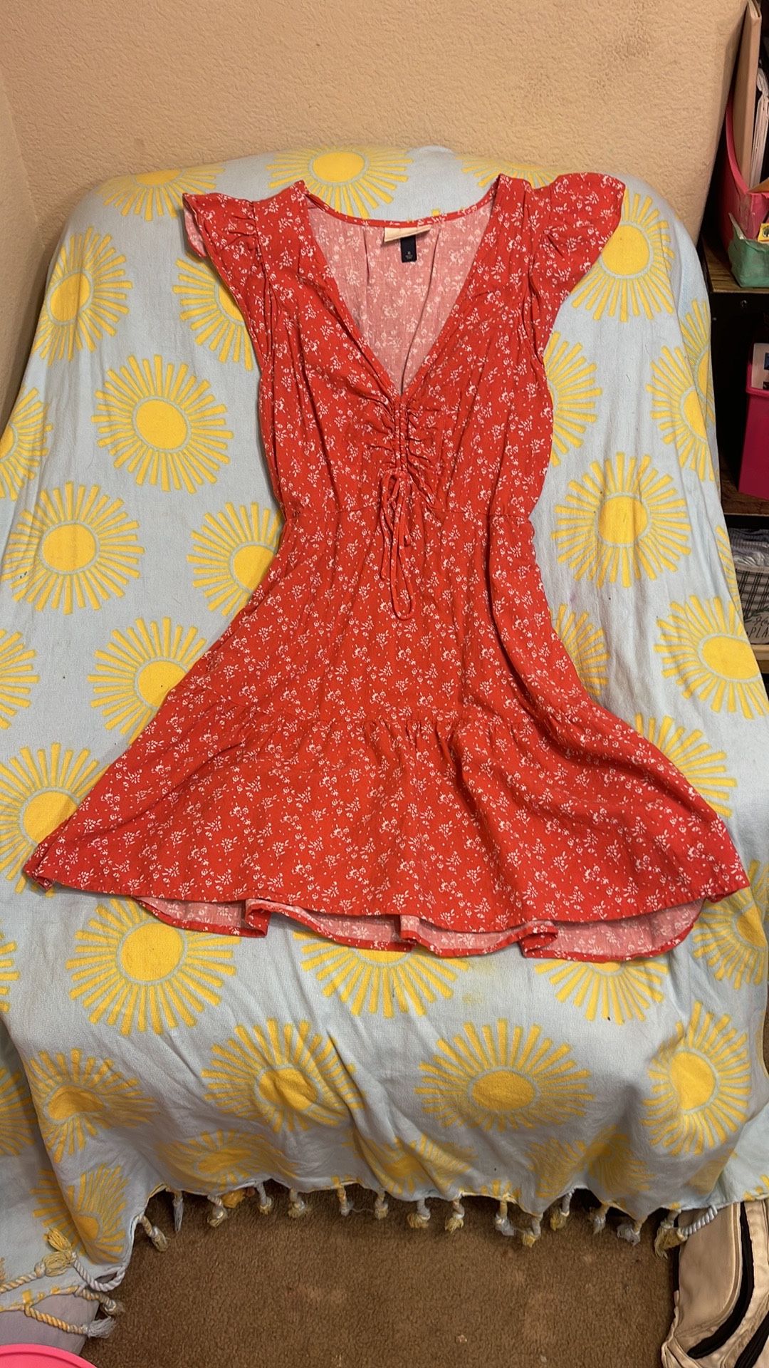 Universal Thread Red Ruched Sundress 