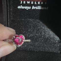 Morgan Jewelers Heart Shaped Ruby Ring Size 4