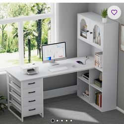 Bookshelf Corner Desk 