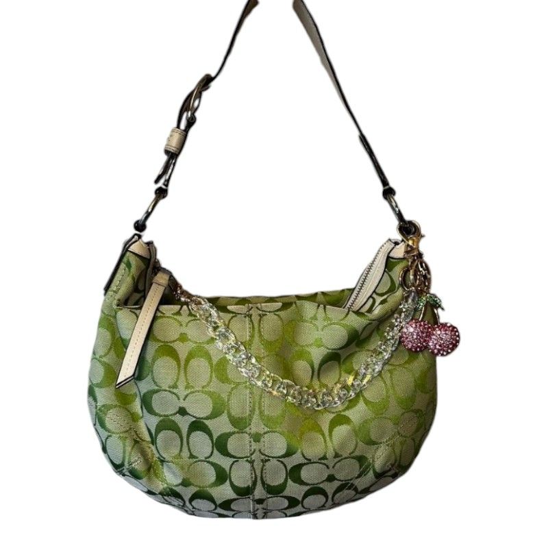 Vintage Y2K COACH Green Signature C Soho Hobo Bag for Sale in