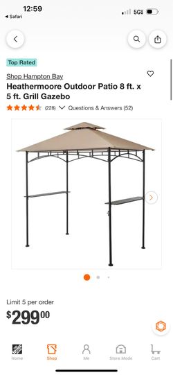 Hampton Bay Heathermoore 8x5 ft Grill Gazebo