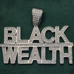 Black Wealth Diamond Custom Name Pendant – Iced Out Hip Hop Statement Pendant 