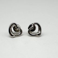 Tiffany & Co Platinum Open Heart Earrings 