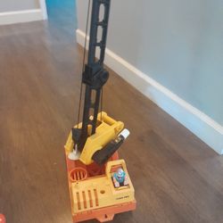 Vintage Fisher Price #314 Huskey Helpers Boom Crane Truck