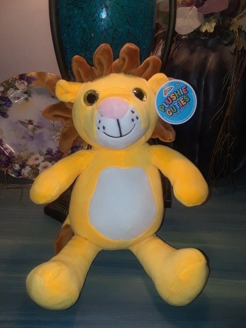 Grafix Plushie Cuties Lion 11"inch plush toy Big Glittery Eyes stuffed animal NWT 2020 year $10 Firm