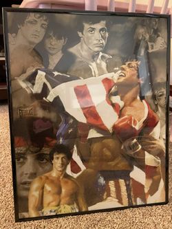 Rocky Collage Poster Framed