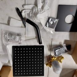 Bwe Single Handle Shower Faucet Trim Set With Valve In Matte Black