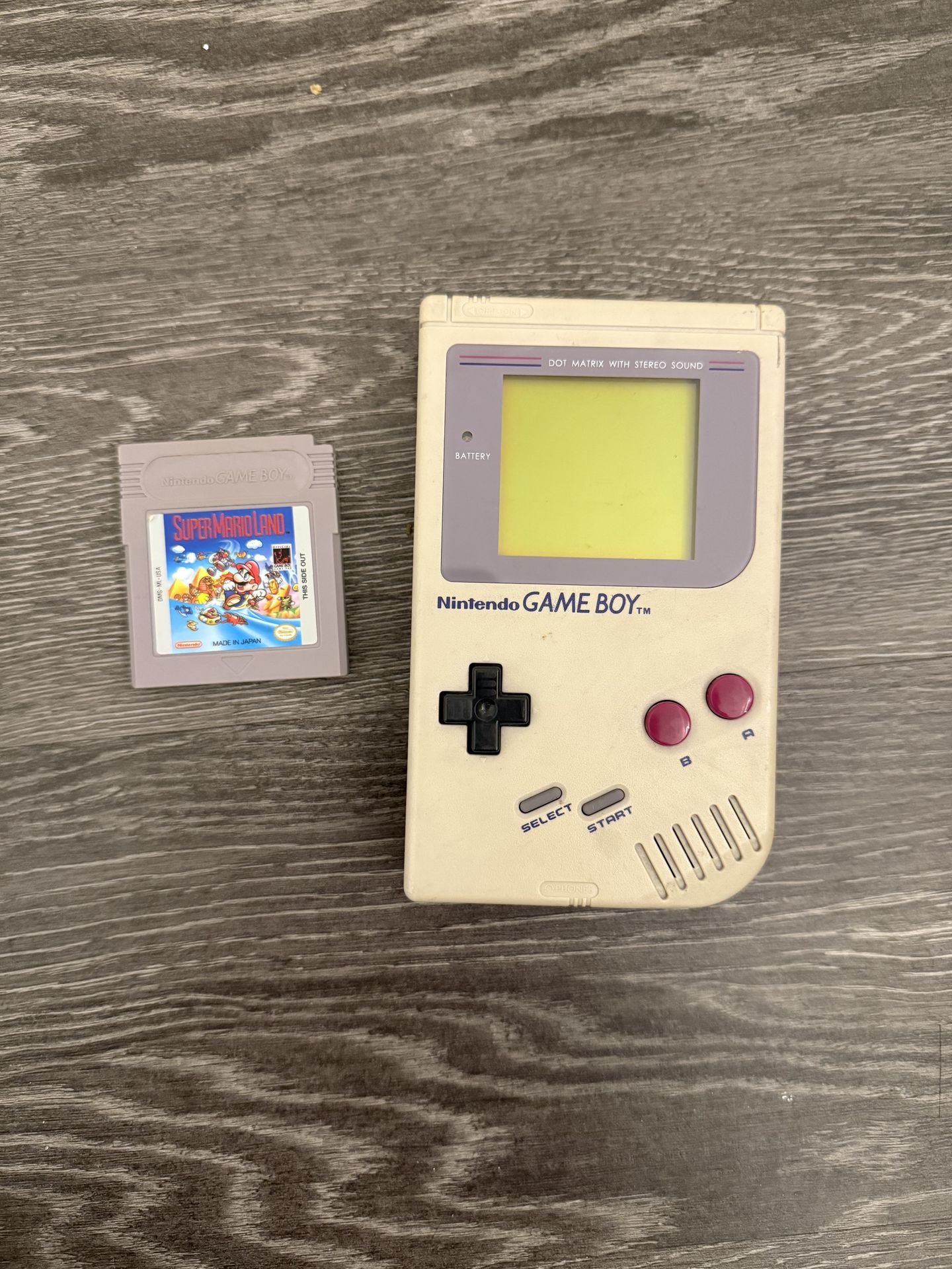 Nintendo gameboy with super mario land