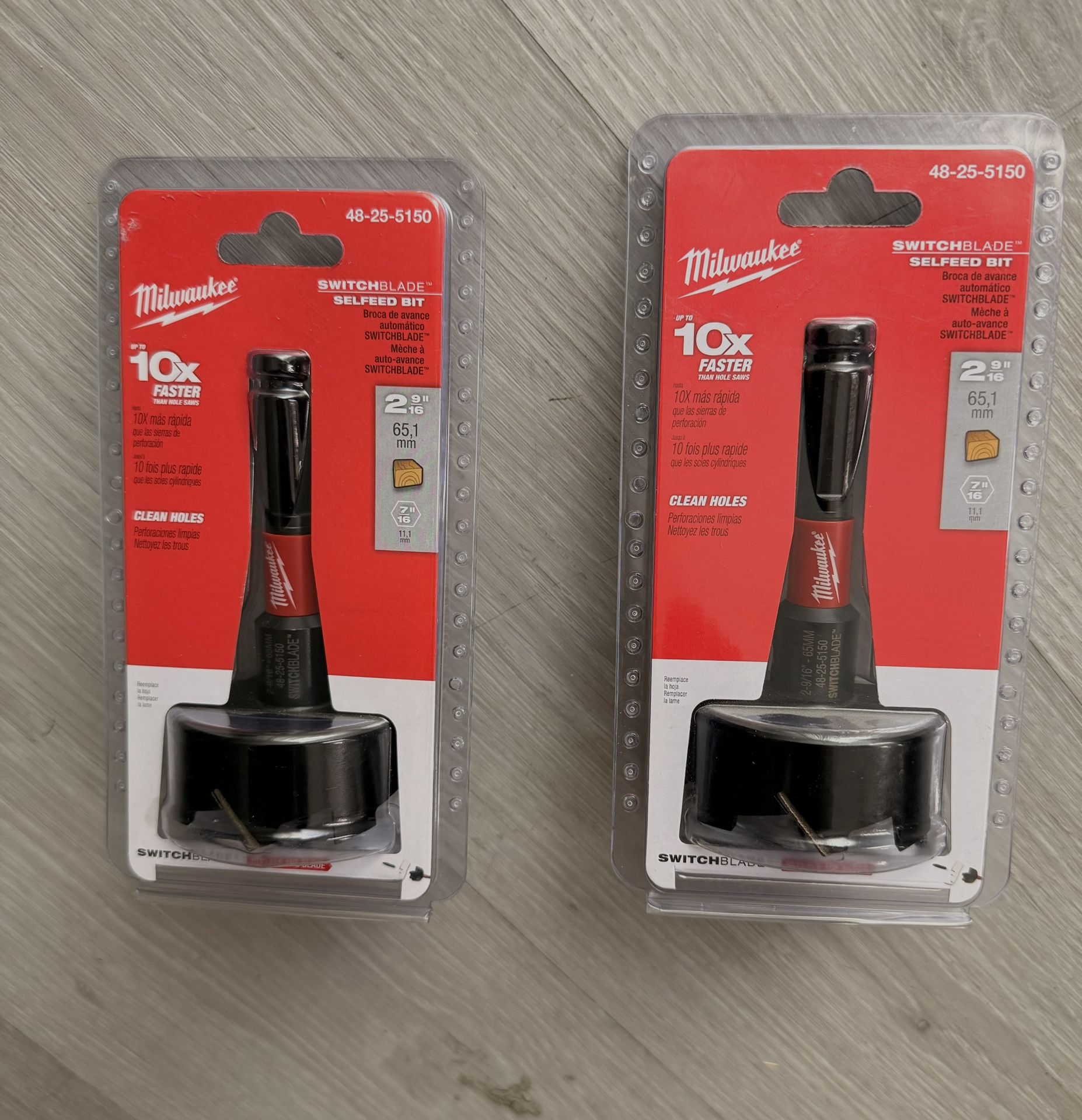$40 each or $70 for both 2-9/16" Switchblade Selfeed Drill Bit